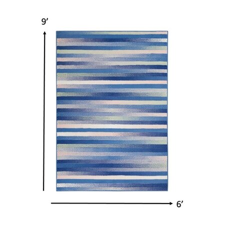 Palacedesigns 6 x 9 ft. Blue & Ivory Halftone Stripe Area Rug - Blue Ivory - 6' x 9' PA3657719